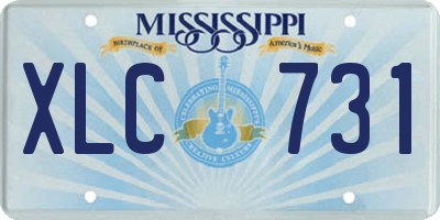 MS license plate XLC731