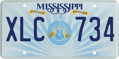 MS license plate XLC734