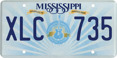 MS license plate XLC735