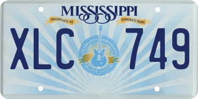 MS license plate XLC749