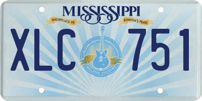 MS license plate XLC751