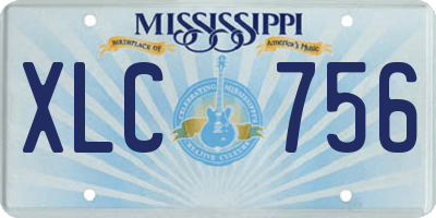 MS license plate XLC756