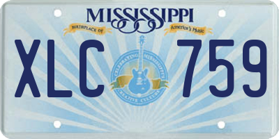 MS license plate XLC759
