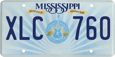 MS license plate XLC760