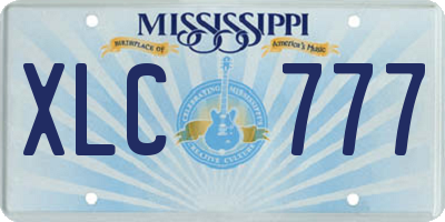 MS license plate XLC777