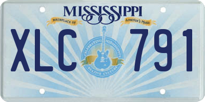 MS license plate XLC791