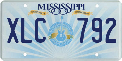 MS license plate XLC792