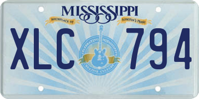 MS license plate XLC794