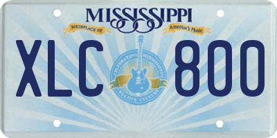 MS license plate XLC800