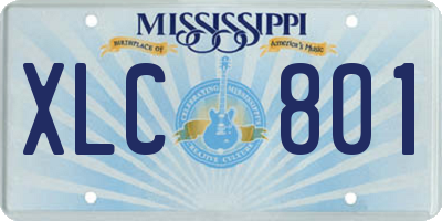 MS license plate XLC801