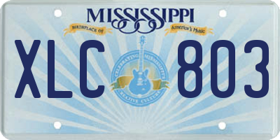 MS license plate XLC803