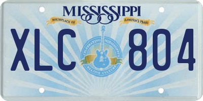 MS license plate XLC804