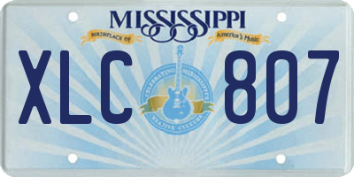 MS license plate XLC807