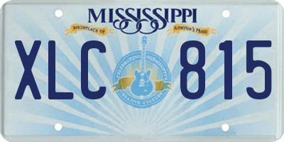 MS license plate XLC815