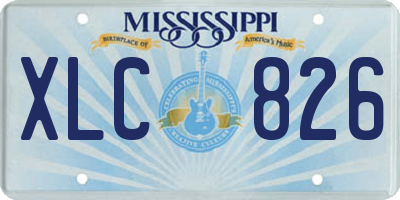 MS license plate XLC826