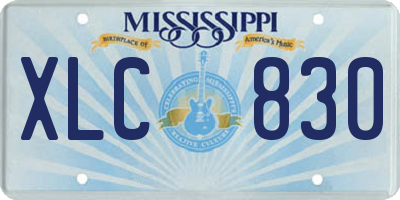 MS license plate XLC830