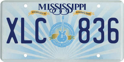 MS license plate XLC836