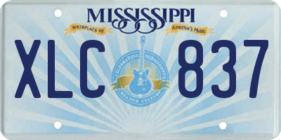 MS license plate XLC837