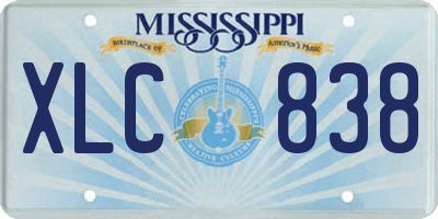 MS license plate XLC838