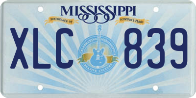 MS license plate XLC839