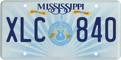 MS license plate XLC840