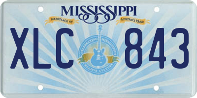 MS license plate XLC843