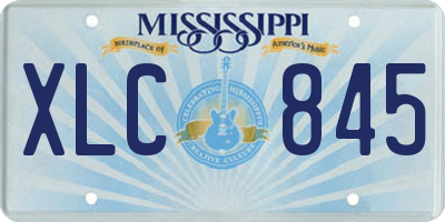 MS license plate XLC845