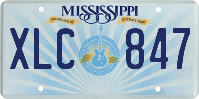 MS license plate XLC847