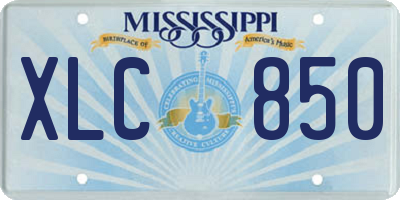 MS license plate XLC850