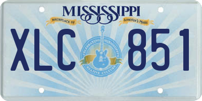 MS license plate XLC851