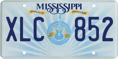 MS license plate XLC852