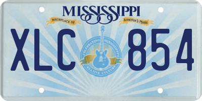 MS license plate XLC854