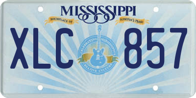 MS license plate XLC857