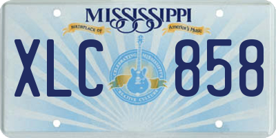 MS license plate XLC858