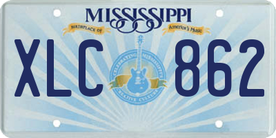 MS license plate XLC862