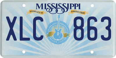 MS license plate XLC863