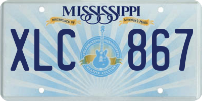MS license plate XLC867