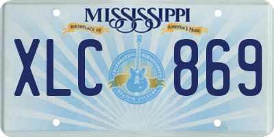 MS license plate XLC869