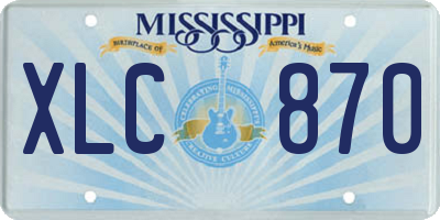 MS license plate XLC870