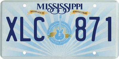 MS license plate XLC871