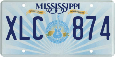 MS license plate XLC874