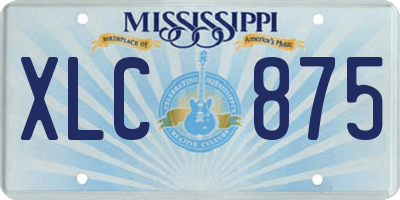 MS license plate XLC875