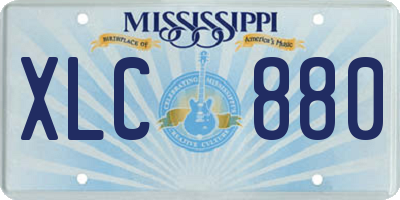 MS license plate XLC880