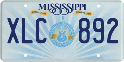 MS license plate XLC892