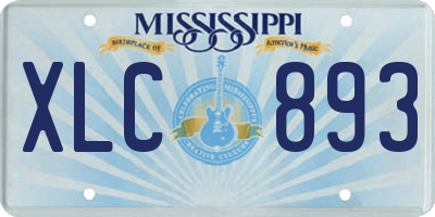 MS license plate XLC893