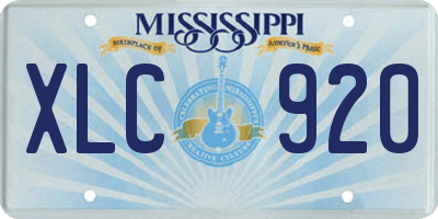 MS license plate XLC920