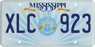 MS license plate XLC923