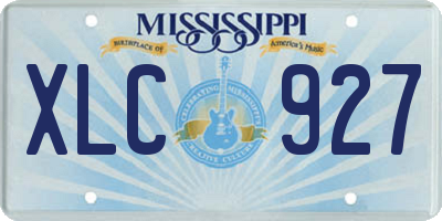 MS license plate XLC927