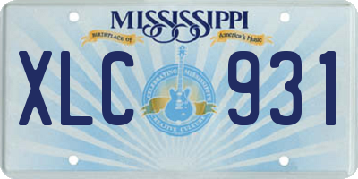 MS license plate XLC931