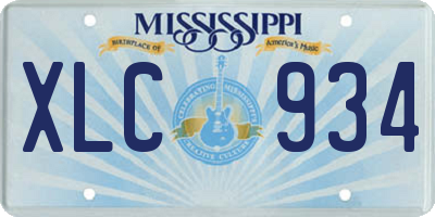 MS license plate XLC934